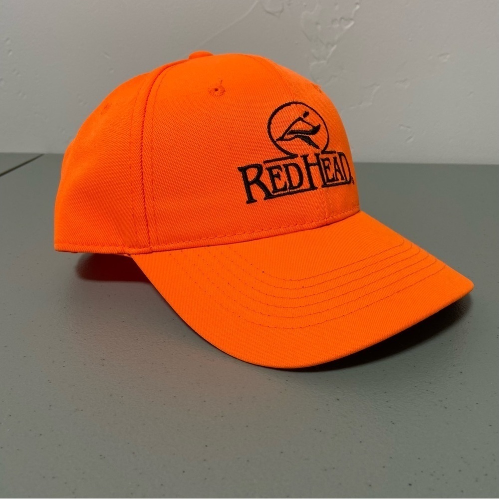 Red Head Orange Hunting Hat Cap Snap Back EUC